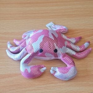 Pink and White Crab Plush Toy